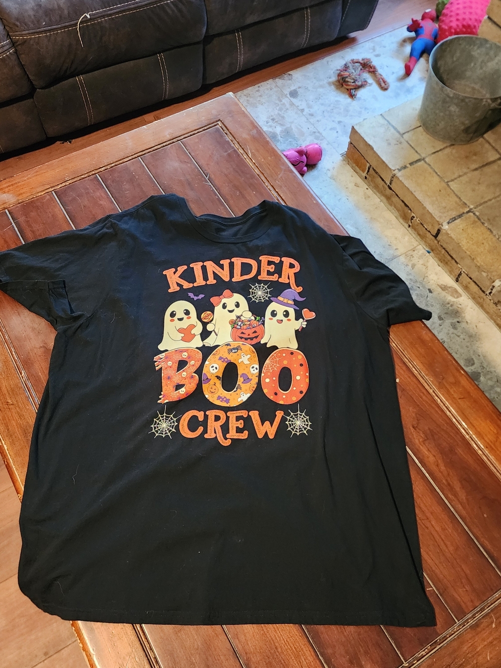 Kinder Boo Crew Short Sleeve Tee - Black/Orange